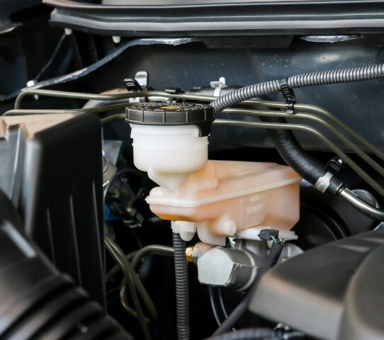 brake fluid tank inside an engine